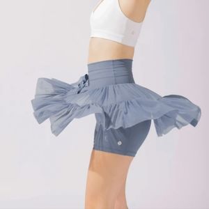 Popflex Pirouette Tiered Skort with Pockets - Blue Mist Size Small